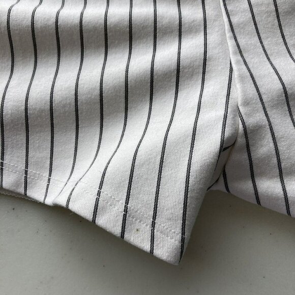 Lulus Black Cream Striped White Short Skirt Skort - Picture 9 of 11